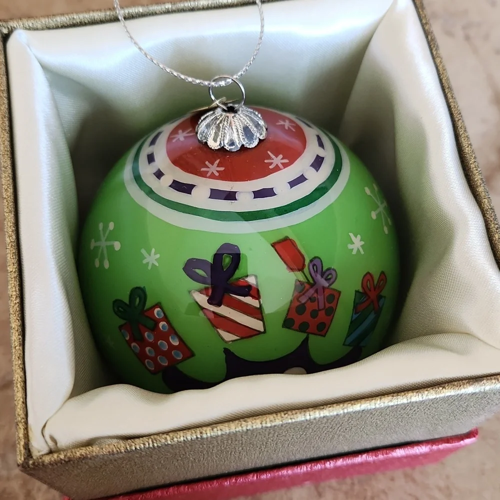 Pier 1 Li Bien Green Owl 2014 Christmas Ornament